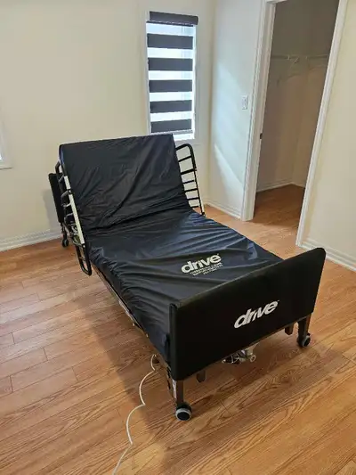 Hospital Bed - Like New + FREE NEW Overbed Table, View more