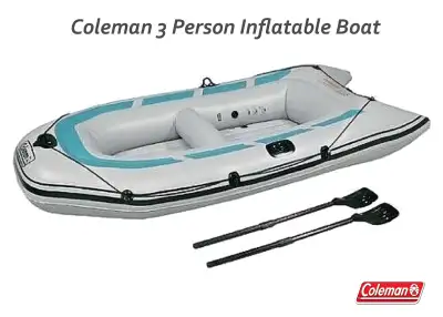 Coleman 3 Person Inflatable Boat for Sale. Made with extra heavy duty 23-gauge PVC construction. The...