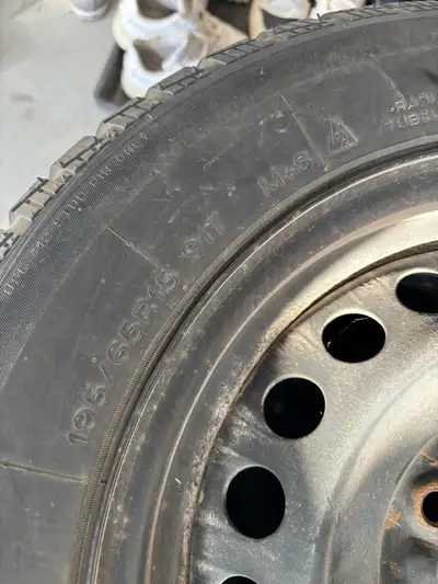 Good condition snow tires, were used for Honda Civic but no longer needed. Pick up in Beeton