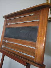 antique Billiards scorekeeper and chalkboard