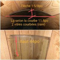 2 vitres courbées (antiques et rares) pour artisant, ébéniste