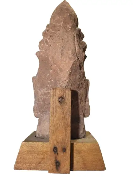 Monumental 14" Hand-Carved Solid Sandstone Deity Sculpture578765035951237126