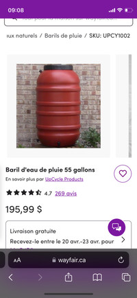 Baril eau de pluie 