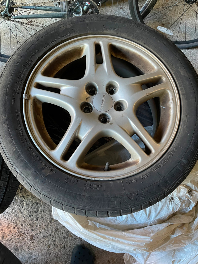 4 Subaru alloy wheel rims 205/55R16  (from 2005 Impreza) in Tires & Rims in Ottawa - Image 4