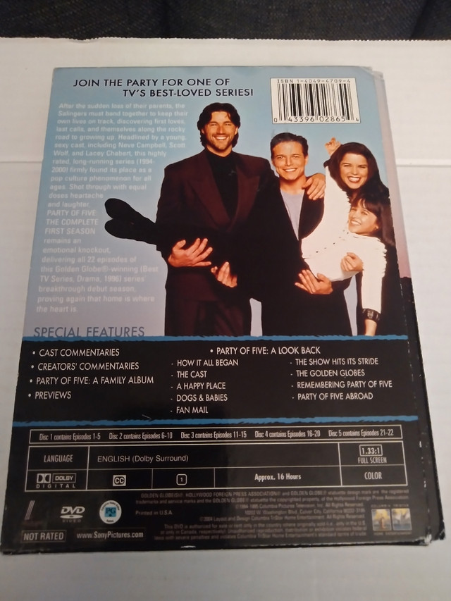 Party of five season 1 DVD boxset in excellent condition  in CDs, DVDs & Blu-ray in Kitchener / Waterloo - Image 2