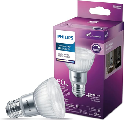 New Philips 570869 Led 50W PAR20 Glass Bright White (3000K), View more