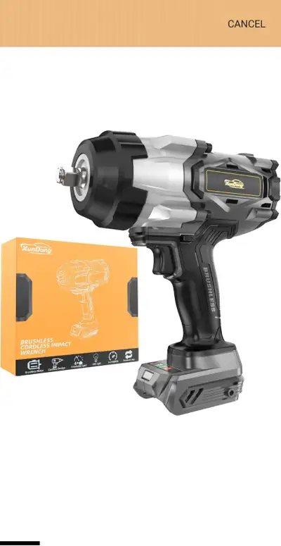 Impact Wrench 1/2" Compatible with Dewalt 20V Battery, 1600Ft-lb, View more
