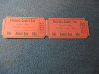 KENOSHA COUNTY FAIR-8/11/1955-2 UNUSED TICKETS-WILMOT, WISCONSIN