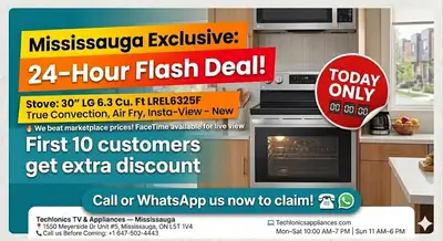24-Hour Flash Sale  LG 30” Electric Stove | 6.3 Cu Ft |, View more
