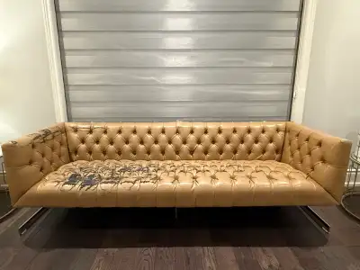 Tufted Leather Sofa and Armchair Set - Free, View more