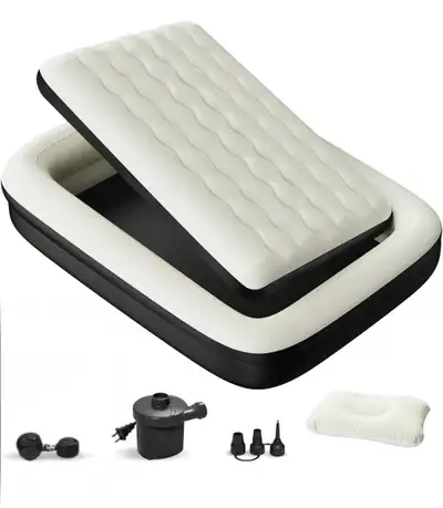 Portable Toddler Air Mattress with Four Safety Sides - High-Spee, View more