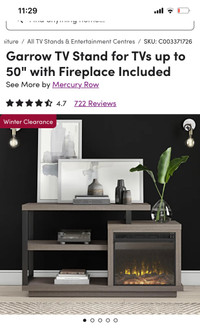 TV stand with fireplace 