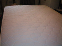 clean double spring mattress, two big foam pads with covers ext