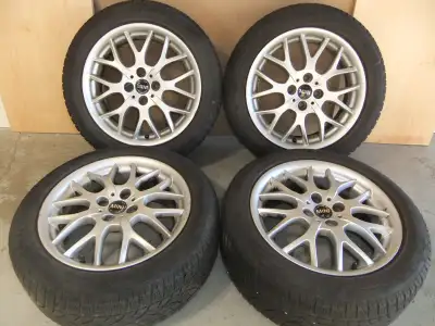 Good condition tires; previously on a 2006 Mini Cooper S 4 bolts runflat