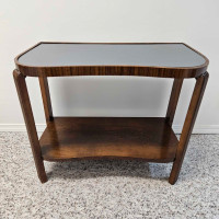 Art Deco Circa 1930's Two-Tiered Walnut Side Table