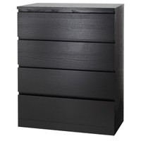 IKEA MALM 6-drawer Chest, Black for Bedroom