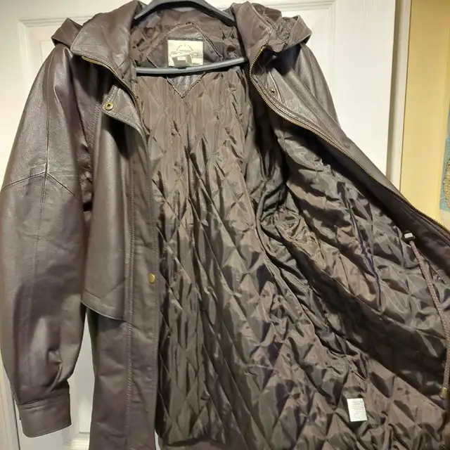 womens sequence leather winter coat Size 1864722634732546123