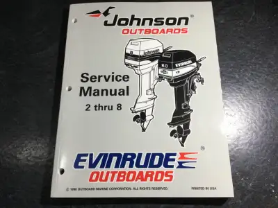 Factory OEM 1997 Johnson Evinrude OMC Outboards "EU" 2 thru 8 Service Manual 2, 2.3, 3.3, 3, 4, 5, 6...