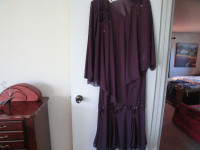 New Price Elegant Long Plum Dress with Coverup