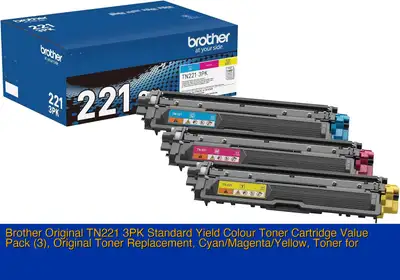 READ AD Brother Original TN221 3PK Standard Yield Colour Toner, View more