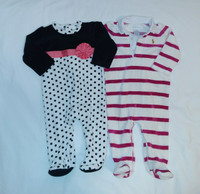 2 Baby Girl Dressy Velour Onsie Suits,Ralph Lauren,Size 3-6 Mts