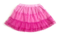 Girls Pink Tiered Ruffle Skirt