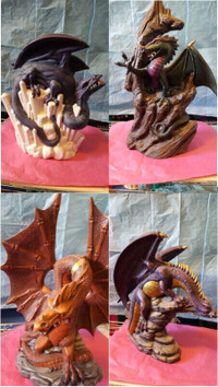 Dragons, ceramic, hand painted