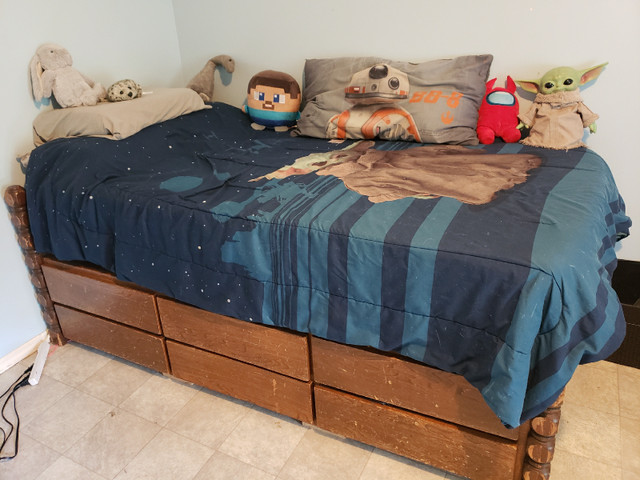 Solid, handcrafted captain's bed. in Beds & Mattresses in Chilliwack