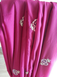 Georgette nylon strawberry raspberry new sari ready to wear