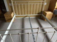 King Bedframe, Twin Boxsprings and supporting slats for sale