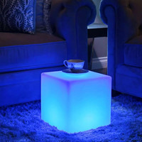 16-Inch LED Cube Chair Lights, 16 RGB Colors Side Table