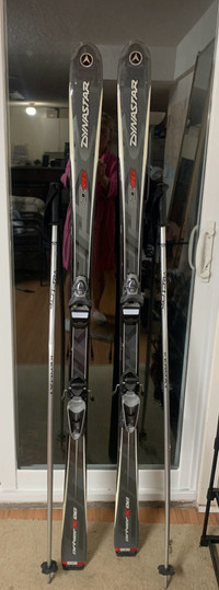 Men’s alpine ski full set: skies, boots and poles