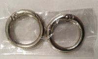 NEW IN PACKAGE - Two Round Carabiners - Snap Clip Hooks