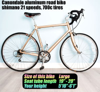 Cannondale aluminum road bike bicycle, 20" large frame, 700c tir