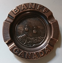 Vintage Rare Banff Canada Souvenir Copper Ashtray
