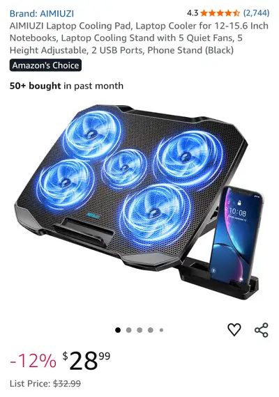 AIMIUZI F2 Plus Laptop Cooling Pad, View more