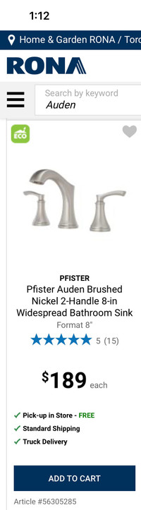 Pfister brand new chrome bathroom faucets 