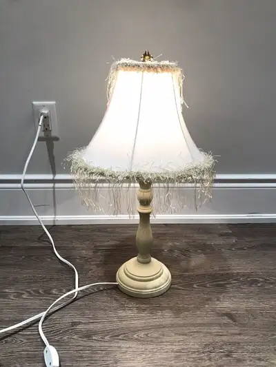 Girls Pink and Cream Frilly Lamp, View more