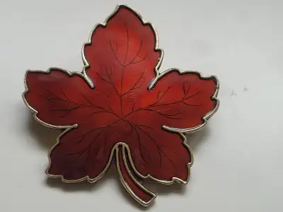 Meka Sterling Denmark Maple Leaf Brooch, View more