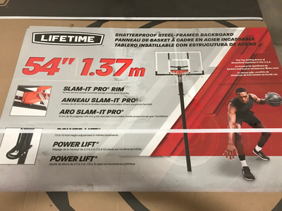 Lifetime shatterproof steel framed basketball backboard, View more