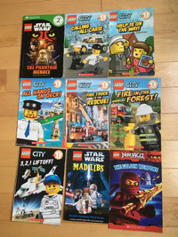 9 LEGO Scholastic and DK Readers books