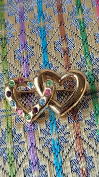 80s D'Orlan 22ct Goldplated Heart Brooch