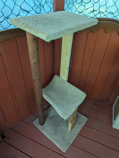 Three level Cat Tree. Cat Scratcher. All in one and in good cond, View more