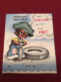 BLACK AMERICANA  VINTAGE CHRISTMAS CARD 