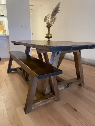 Unique Reclaimed Wood Dining table with Bench Just $850.00, View more