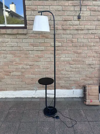Black Floor Lamp with Side Table, View more
