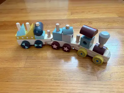 Baby Wooden Train with Building Blocks, View more