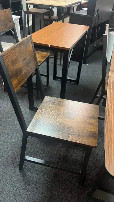 Rustic Wood dining chair with Metal Steel Frame, Easy to Assembl, View more
