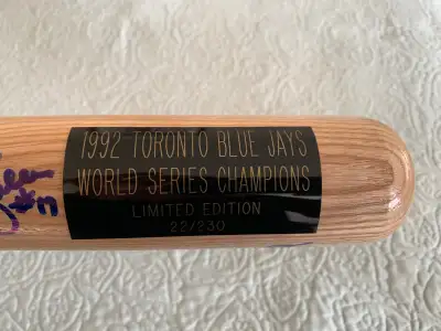 1992 Blue Jays World Series Bat, View more