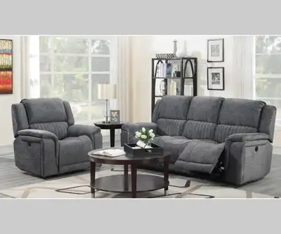 New Trendy 3-Piece Power Recliner Set In Fabric Upholstery, View more